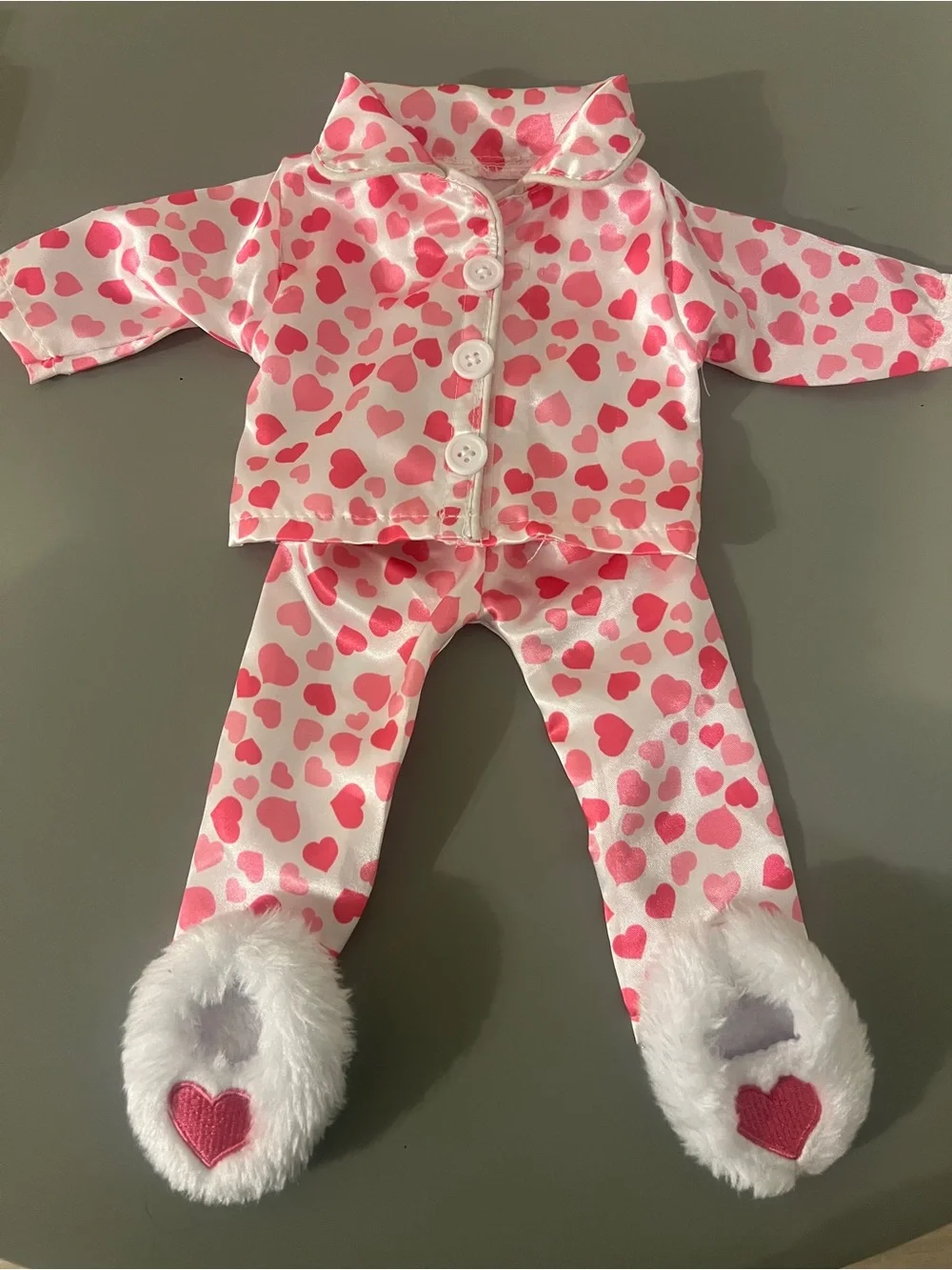 American Girl Heart & Star Footie Set in Cream, Orange, Purple, Pink
